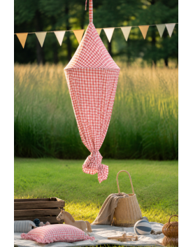 Cherry Pink – Памучен балдахин Gingham
