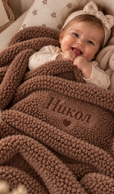 Teddy - Персонализиранo Одеяло, Кафяво